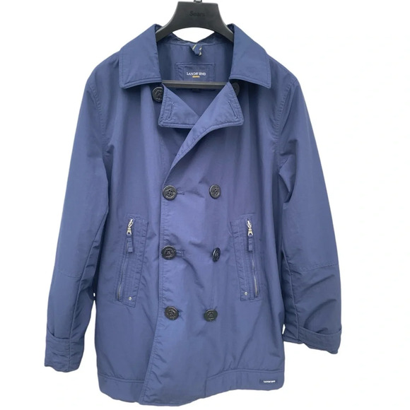 Lands’ End Squall Fleece Lined Peacoat Jacket, Size Large 42-44 - Picture 1 of 12